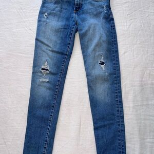 Gap Girls Grunge Distressed Denim Stretch Super Skinny Jean Regular Size 8
